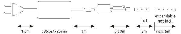 Paulmann 70624 - Striscia LED dimmerabile MAXLED 20W 3m 230V con telecomando