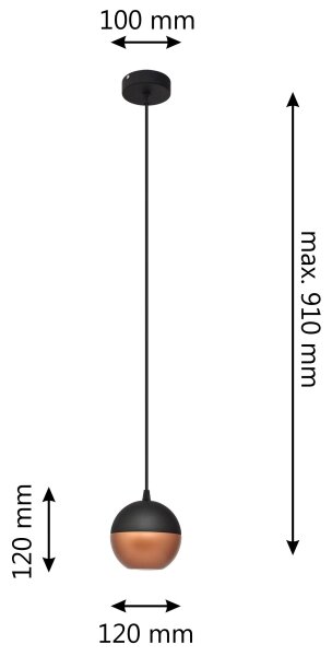 Lampadario LED a sospensione con filo MIDWAY 1xGU10/4,8W/230V nero/rame