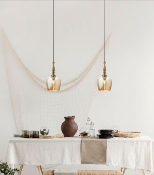 Redo 01-2740 - Lampadario a sospensione con filo TOLL 1xE27/42W/230V bronzo