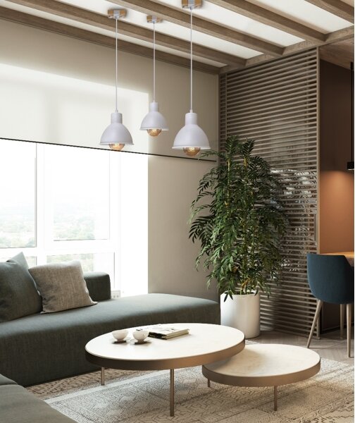 Lampadario a sospensione con filo 1xE27/40W/230V bianco