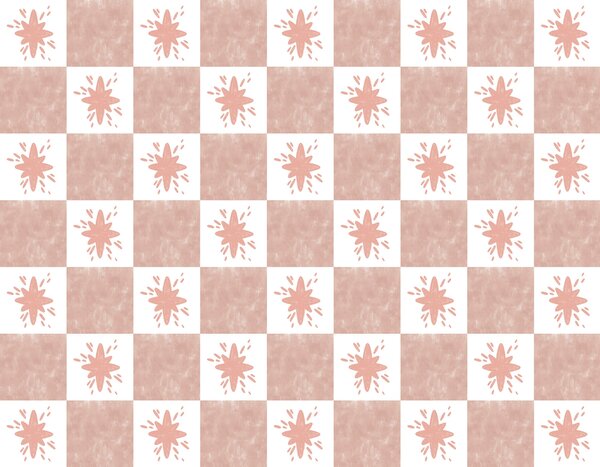Carta da parati Motivo a quadrati rosa con quadrati bianchi, Carta da parati Geometriche, Carta da parati popolare, t00439 - Tapeko.it