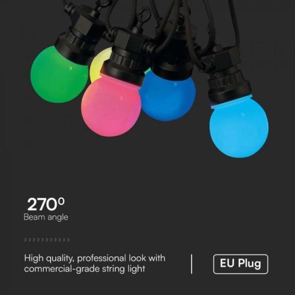 LED RGB Catena da esterno STRING 13 m 15xLED/0,5W/230V IP44