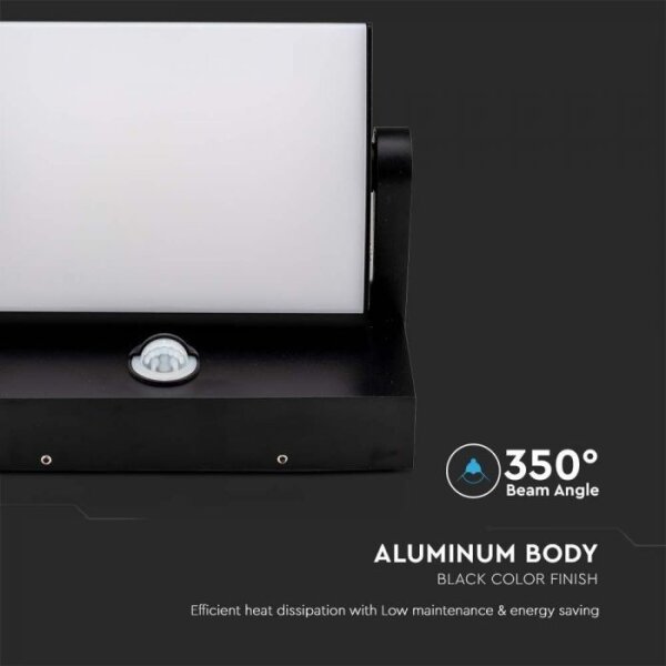 Lampada da parete LED esterna con sensore LED/17W/230V 3000K IP65 nero