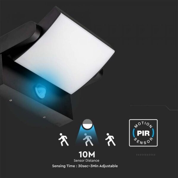Lampada da parete LED esterna con sensore LED/17W/230V 3000K IP65 nero
