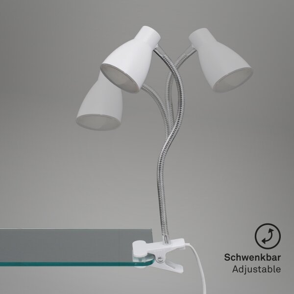 Briloner 2615-016P - Lampada con morsetto LED GRIP LED/2,5W/230V bianco