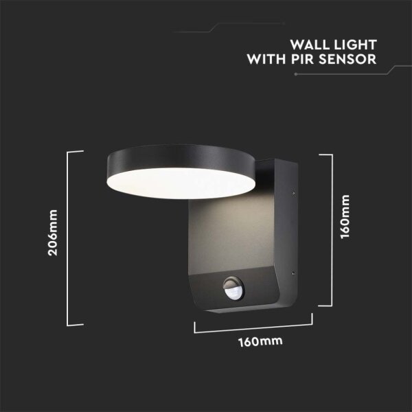 LED Applique da esterno con sensore LED/17W/230V 3000K nero