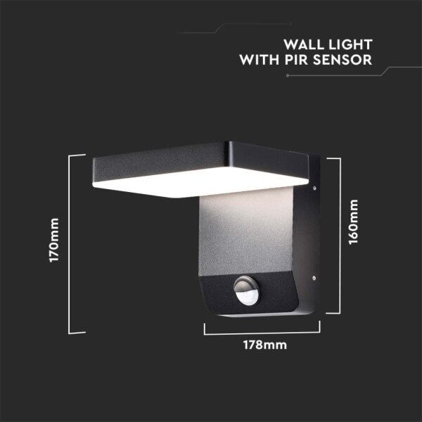 LED Applique da esterno con sensore LED/17W/230V 4000K nero