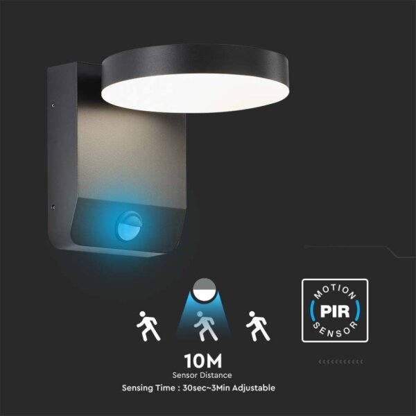 LED Applique da esterno con sensore LED/17W/230V 3000K nero