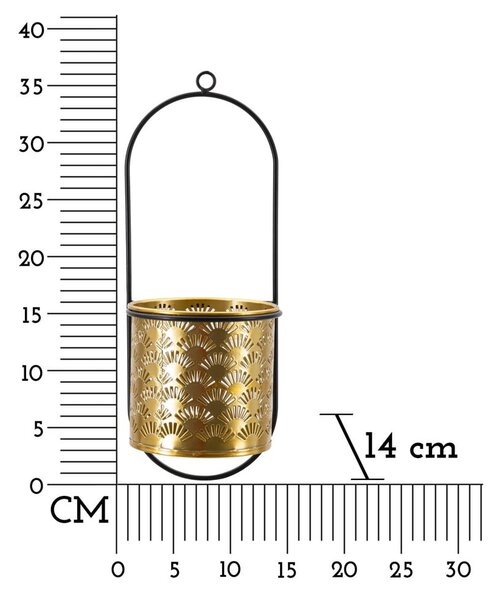 Gancio portavaso in metallo ø 14 cm (altezza totale 37 cm) Hong – Mauro Ferretti