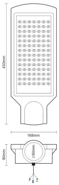 Lampada stradale LED LED/100W/170-400V IP65