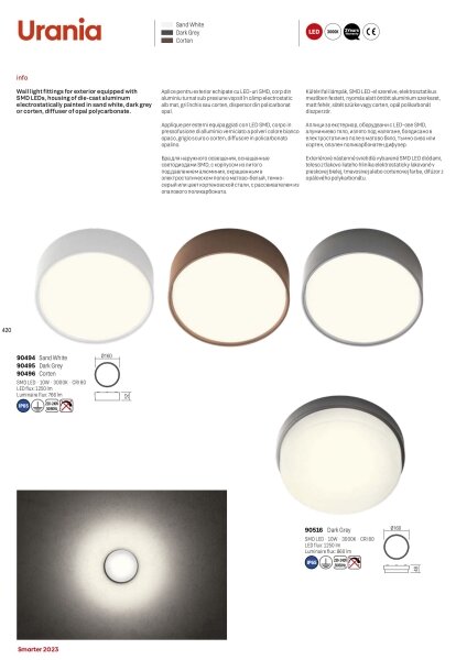 Redo 90516 - Plafoniera LED da esterno URANIA LED/10W/230V IP65 antracite