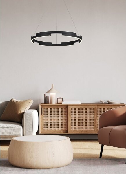 Redo 01-3176 - Lampadario a sospensione con filo LED dimmerabile CASTLE LED/45W/230V nero
