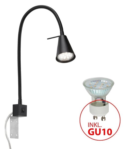 Briloner 2080-015 - Lampada da parete LED COMFORT LIGHT 1xGU10/5W/230V nera