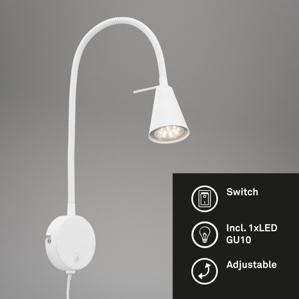 Briloner 2082-016 - Applique LED COMFORT LIGHT 1xGU10/5W/230V bianca