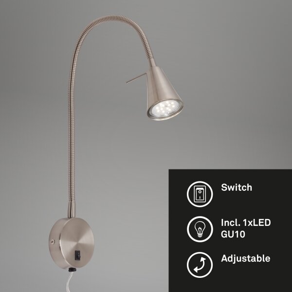 Briloner 2082-012 - Lampada da parete a LED COMFORT LIGHT 1xGU10/5W/230V cromo opaco