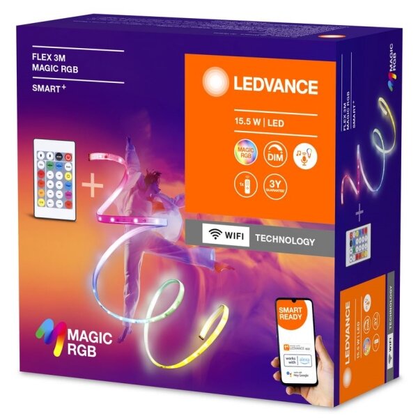 Ledvance- LED RGB Striscia dimmerabile SMART+ MAGIC FLEX 3m LED/15,5W/230V Wi-Fi+RC