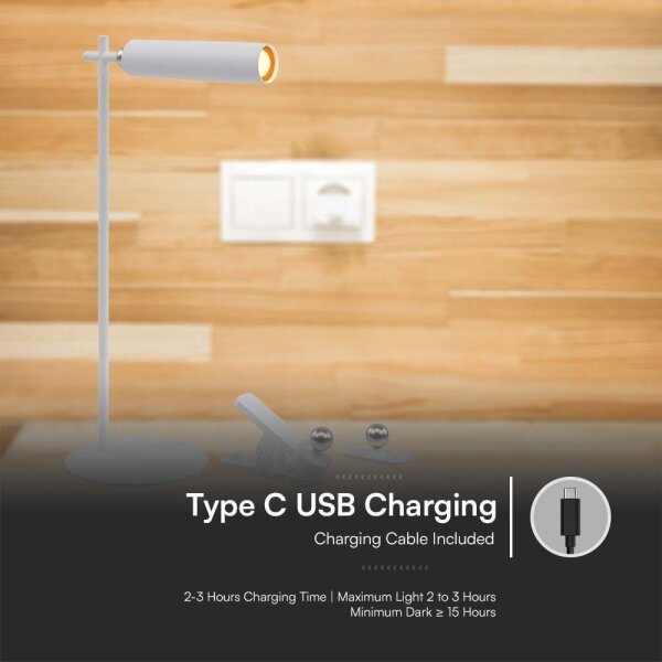 LED Lampada da tavolo magnetica dimmerabile LED/3W/5V 4000K 1500 mAh bianco