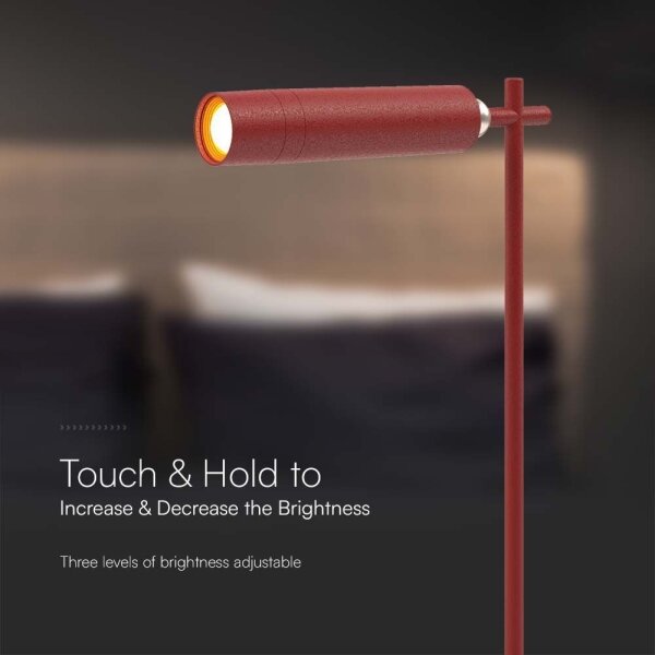 LED Lampada da tavolo magnetica dimmerabile LED/3W/5V 4000K 1500 mAh rosso
