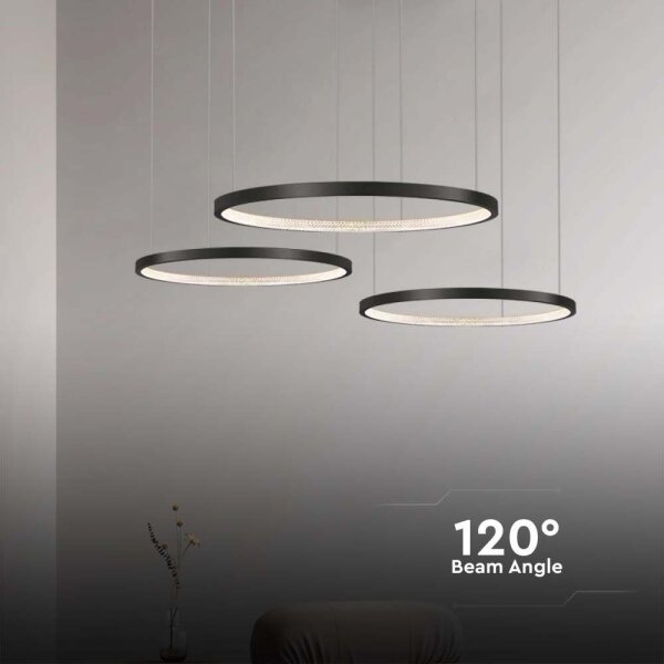 Lampadario LED a sospensione con filo 3xLED/19W/230V 4000K nero