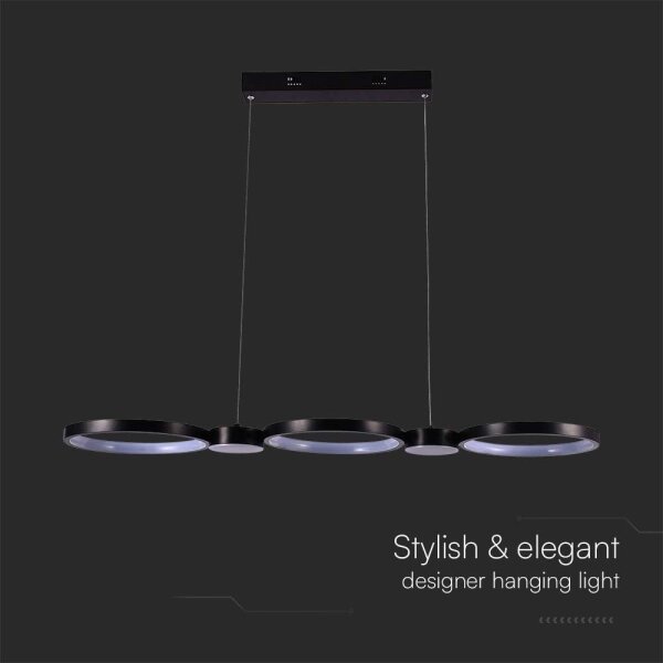 Lampadario LED a sospensione con filo LED/38W/230V 4000K nero