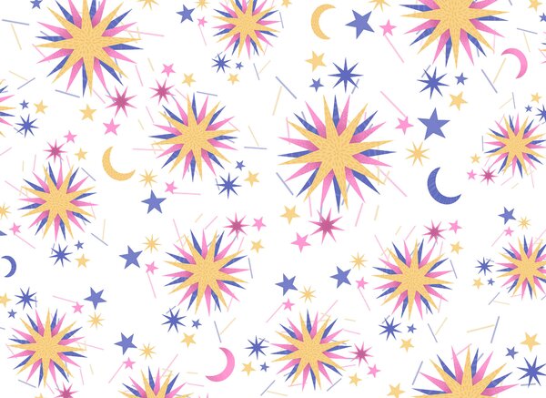 Carta da parati Motivo di stelle e luna, Carta da parati Spazio, Carta da parati popolare, t00453 - Tapeko.it