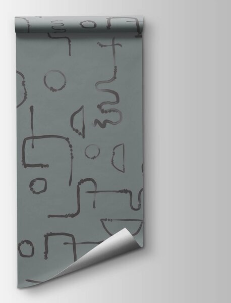 Carta da parati Modello di linee e forme, Carta da parati lastrazione, Carta da parati popolare, t00478 - Tapeko.it