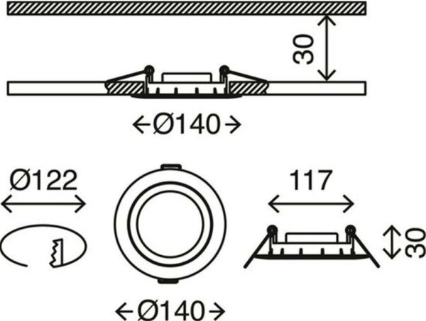 Briloner 7116-432 - SET 3x Lampada LED da bagno FLAT IN LED/9W/230V IP23
