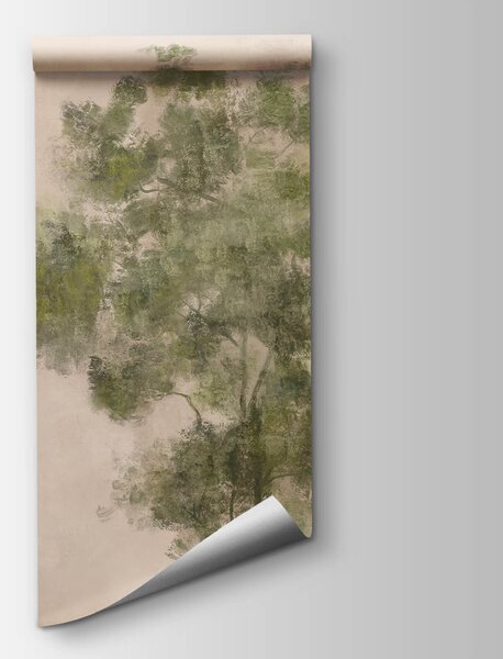 Carta da parati Gruppo di alberi con foglie verdi, Carta da parati Natura, Carta da parati popolare, t00514 - Tapeko.it
