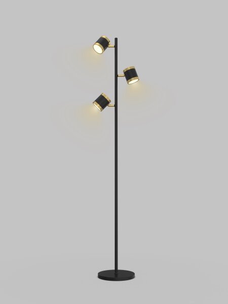 Wofi 3003-304S - Lampada da terra dimmerabile a LED TOULOUSE 3xLED/7W/230V nero/oro