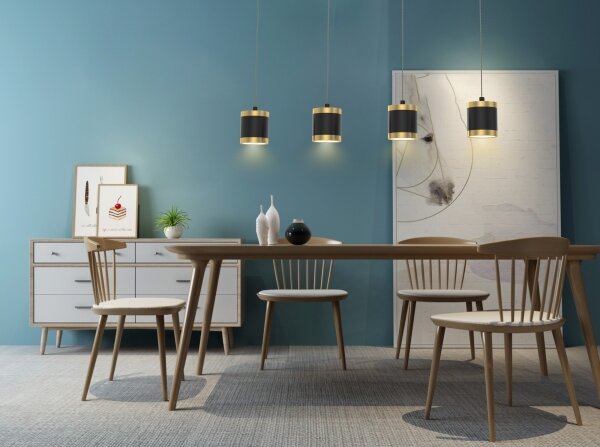 Wofi 7003-404 - Lampadario LED dimmerabile a sospensione su cavo TOULOUSE 4xLED/8,5W/230V nero/oro