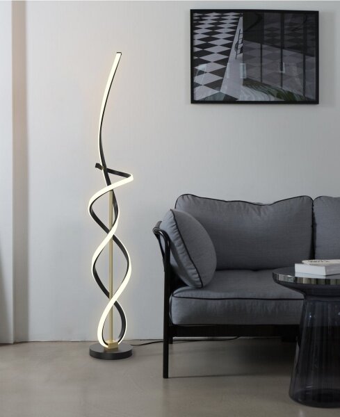 Wofi 3134-104 - Lampada da terra dimmerabile a LED INDIGO LED/31W/230V nero/oro