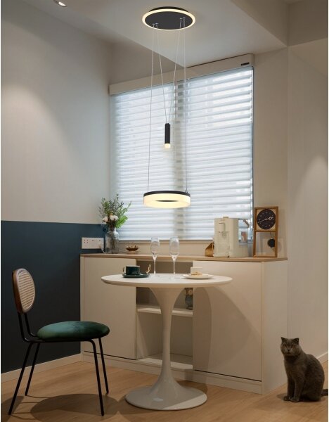 Wofi 6054-302 - Lampadario a sospensione con filo LED dimmerabile JESSE LED/15,5W/230V nero