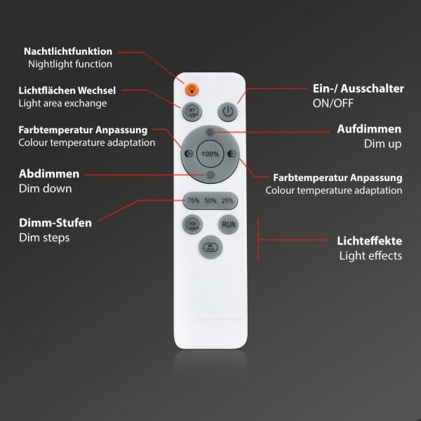 Briloner 7388-016 - Plafoniera dimmerabile RGBW LED/24W/230V + +TC