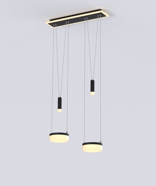 Wofi 6054-502 - Lampadario a sospensione con filo LED dimmerabile JESSE LED/21W/230V nero