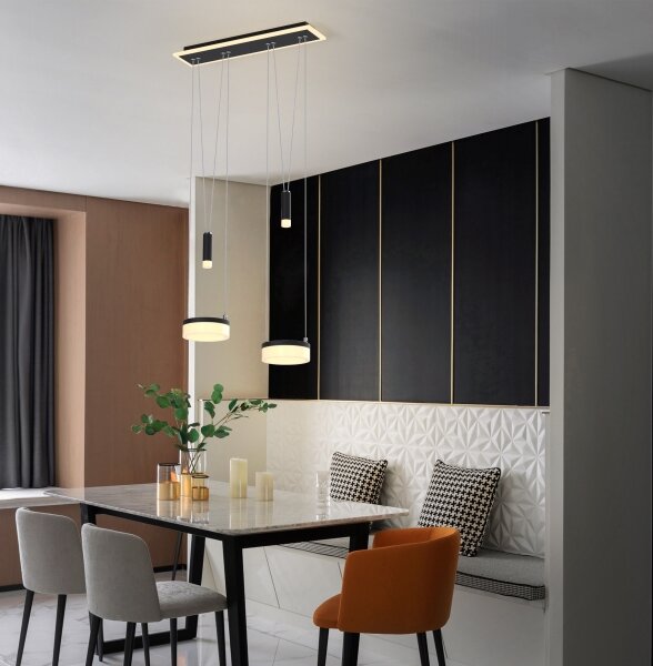 Wofi 6054-502 - Lampadario a sospensione con filo LED dimmerabile JESSE LED/21W/230V nero