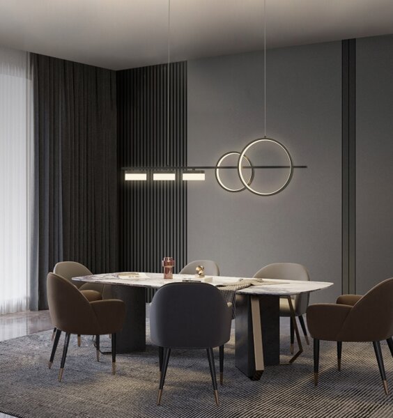 Wofi 7030-502 - Lampadario a sospensione con filo LED dimmerabile MESSINA LED/40W/230V nero
