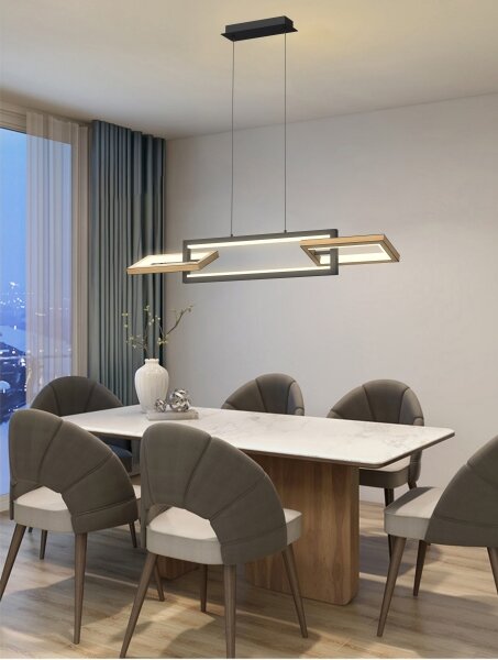 Wofi 7022-306- Lampadario a sospensione con filo LED dimmerabile MATERA LED/30W/230V nero/marrone