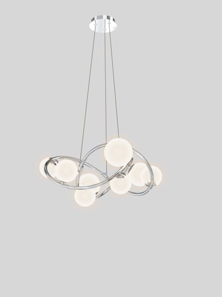Wofi 7014-807 - Lampadario LED a sospensione con filo NANCY 8xG9/3,5W/230V cromo lucido