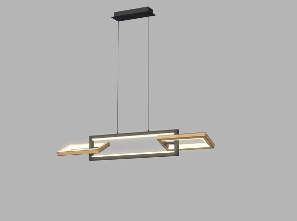 Wofi 7022-306- Lampadario a sospensione con filo LED dimmerabile MATERA LED/30W/230V nero/marrone