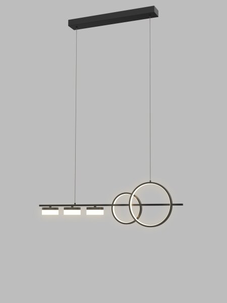 Wofi 7030-502 - Lampadario a sospensione con filo LED dimmerabile MESSINA LED/40W/230V nero