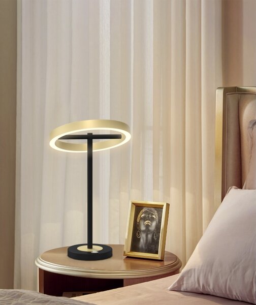 Wofi 8016-104 - Lampada LED Touch dimmerabile BREST LED/10,5W/230V nero/oro