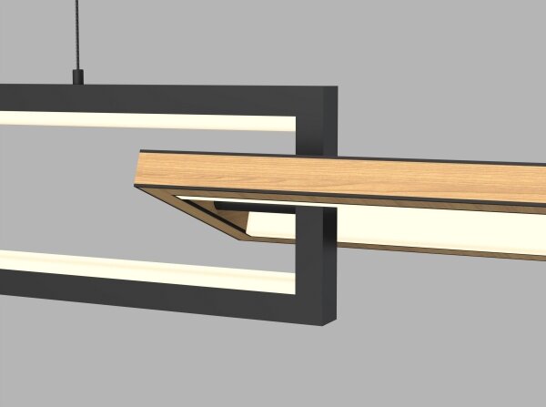Wofi 7022-306- Lampadario a sospensione con filo LED dimmerabile MATERA LED/30W/230V nero/marrone