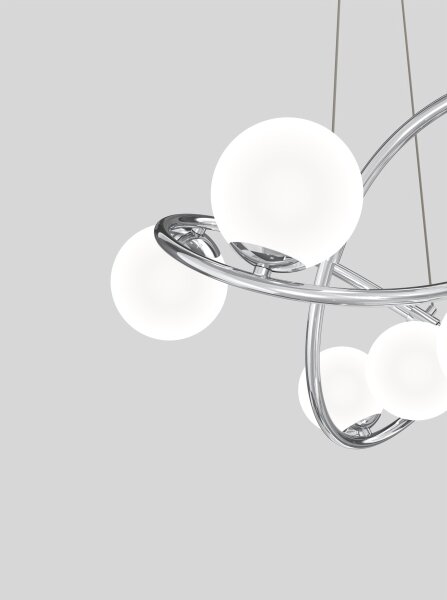 Wofi 7014-807 - Lampadario LED a sospensione con filo NANCY 8xG9/3,5W/230V cromo lucido