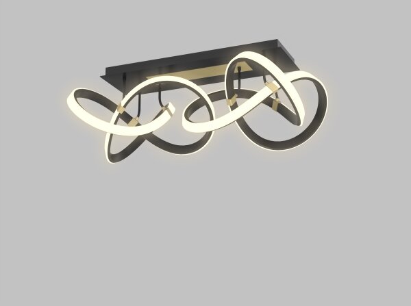 Wofi 9134-204 - Lampadario LED dimmerabile INDIGO LED/64W/230V nero/oro