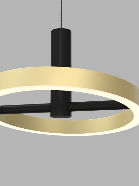 Wofi 5016-304 - Lampadario a sospensione con filo LED dimmerabile BREST LED/26W/230V nero/oro