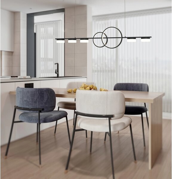 Wofi 7030-702 - Lampadario a sospensione con filo LED dimmerabile MESSINA LED/57W/230V nero