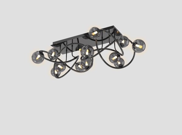 Wofi 9014-1205 - Lampadario a plafone LED NANCY 12xG9/3,5W/230V nero/cromo