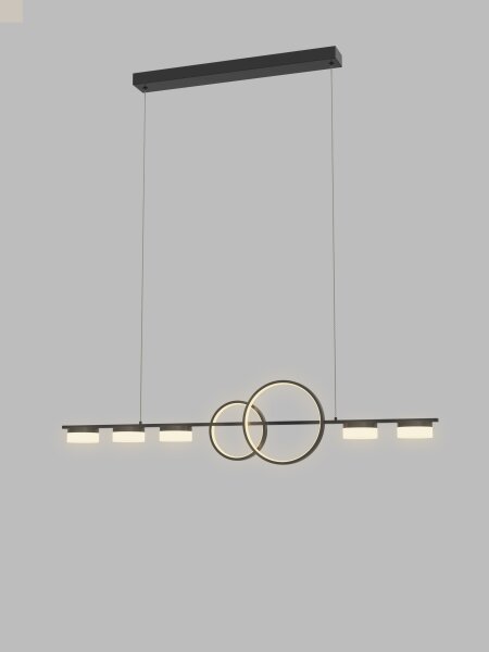 Wofi 7030-702 - Lampadario a sospensione con filo LED dimmerabile MESSINA LED/57W/230V nero