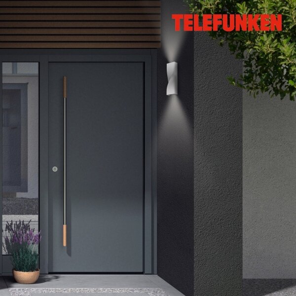 Telefunken 312704TF-Applique a LED da esterno 2xLED/5,5W/230V IP44 argento