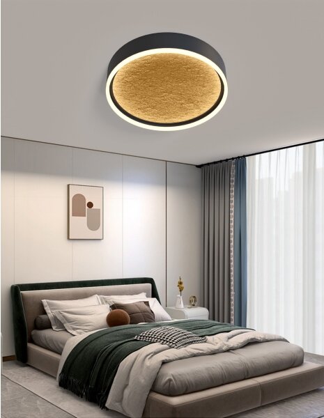 Wofi 9002-104M - Plafoniera LED dimmerabile BORDEAUX LED/37W/230V nero/oro
